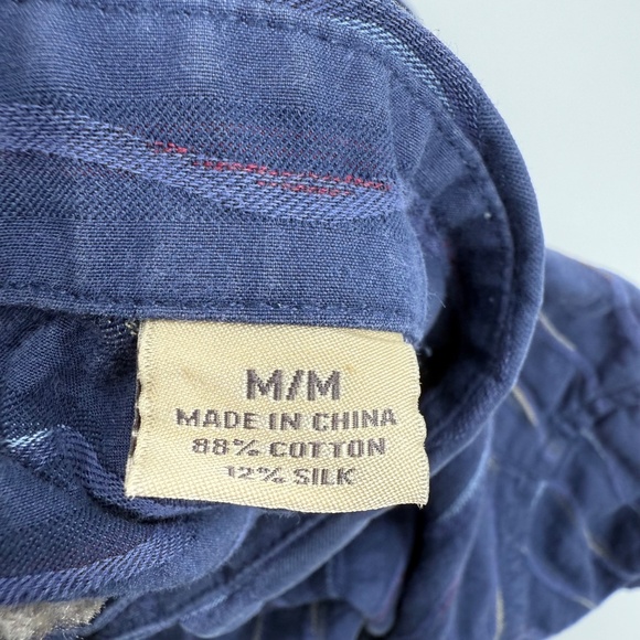 Tommy Bahama Shirt Men Medium Blue Long Sleeve Button Up Silk Blend Embroidered - Picture 7 of 11